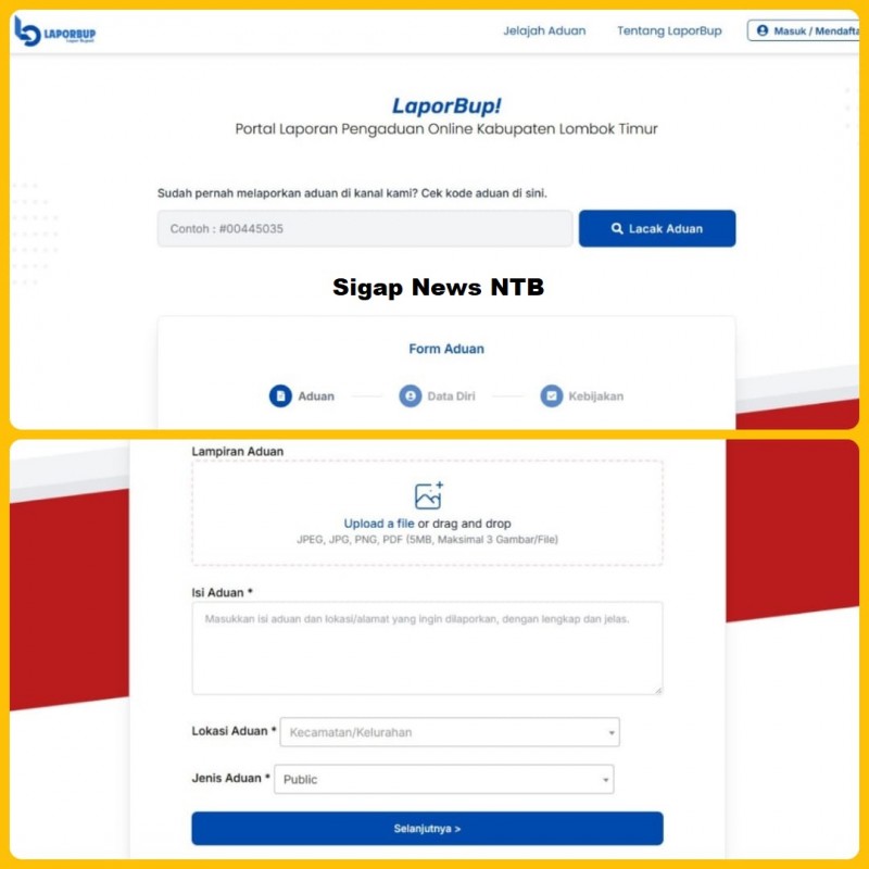 Tampilan Terkini Aplikasi LaporBup yang Sudah Di-upgrade pada 25 Juni 2025